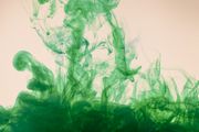 Abstract flowing liquid mint shapes